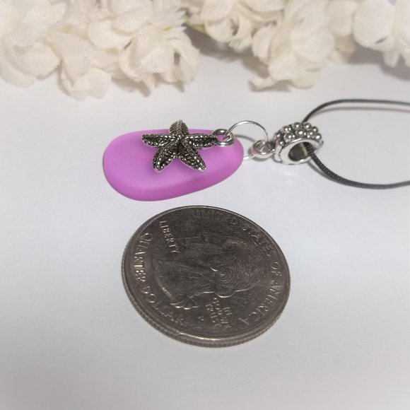 Starfish Necklace Silver and Purple Beach Vacation Themed Jewelry Set Ocean 7062 - Picture 3 of 11